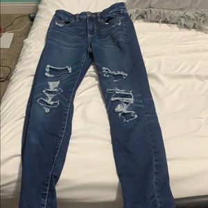 dark blue american eagle ripped jeans